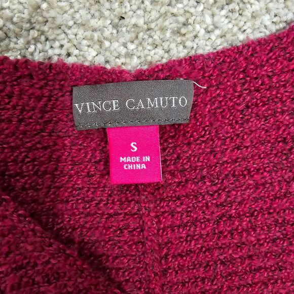 VINCE Camuto berry pink v-neck lantern sleeves Sweater S - Picture 6 of 10